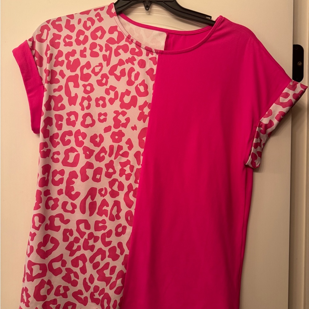 Pink Leopard Print T-Shirt